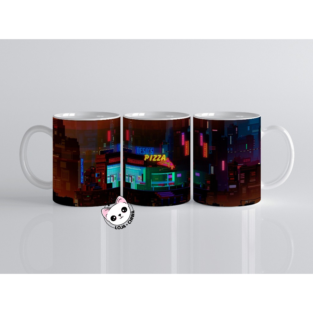 Caneca Personalizada Cyber Punk Jogo Gamer Xicara Copo 8 Cerâmica Importada