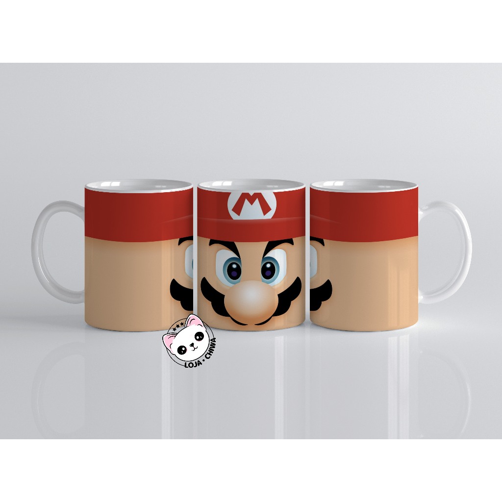 Caneca Personalizada Mario Gamer  Jogo Carts Party Xicara Cerâmica Importada