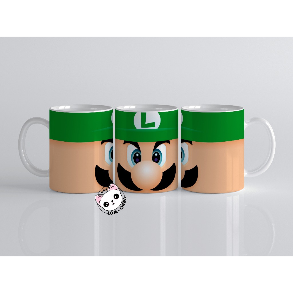 Caneca Personalizada Mario Luigi Gamer Jogo Xicara Party Cerâmica Importada