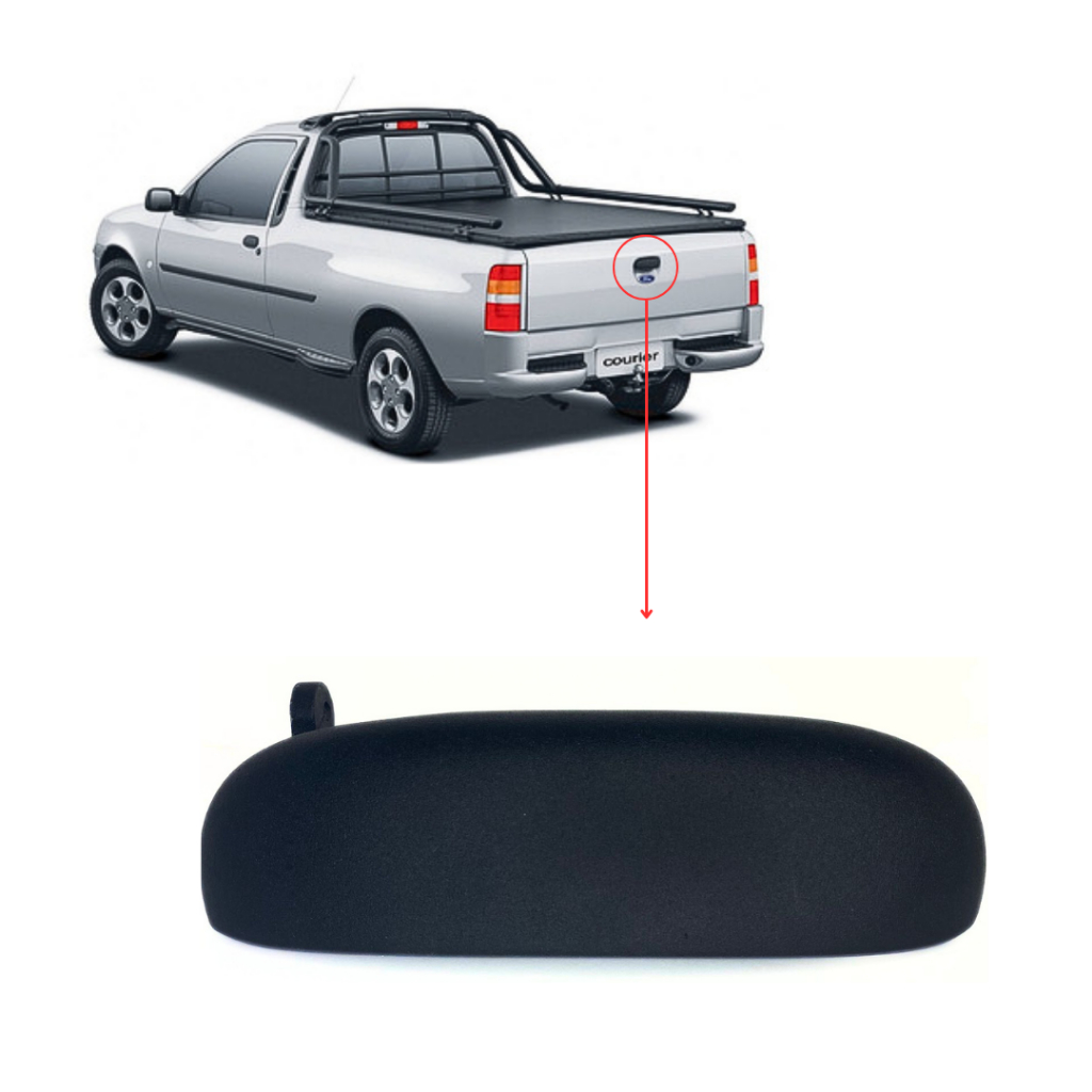 Maçaneta Tampa Caçamba Ford Courier com Argola 1996 a 2013 Externa Porta Traseira