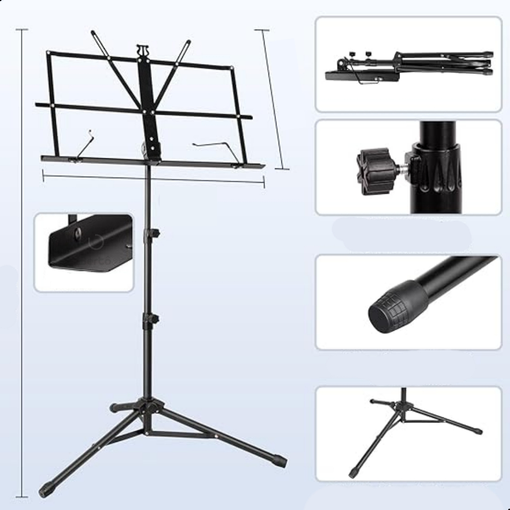 Estante De Partitura Bertô Suporte Pedestal Musical Maestro Tripé Suporte Pasta Tablet em Oferta na Shopee