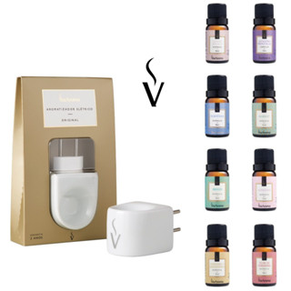 Kit Difusor Aromatizador porcelana + 8 Essências Sortidas - Via Aroma