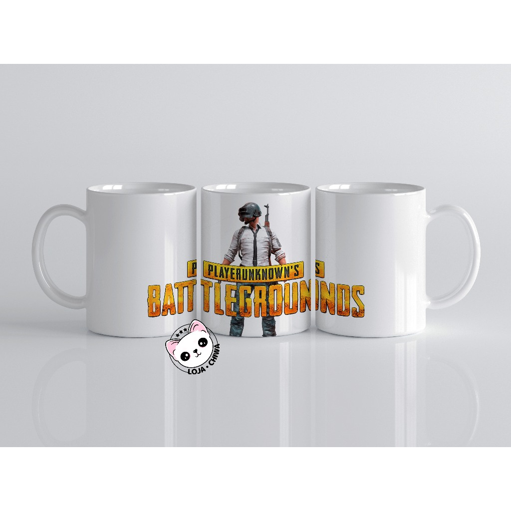 Caneca Personalizada PUBG Game Jogo Battle Royal Gamer Xicara Copo 1 Cerâmica Importada