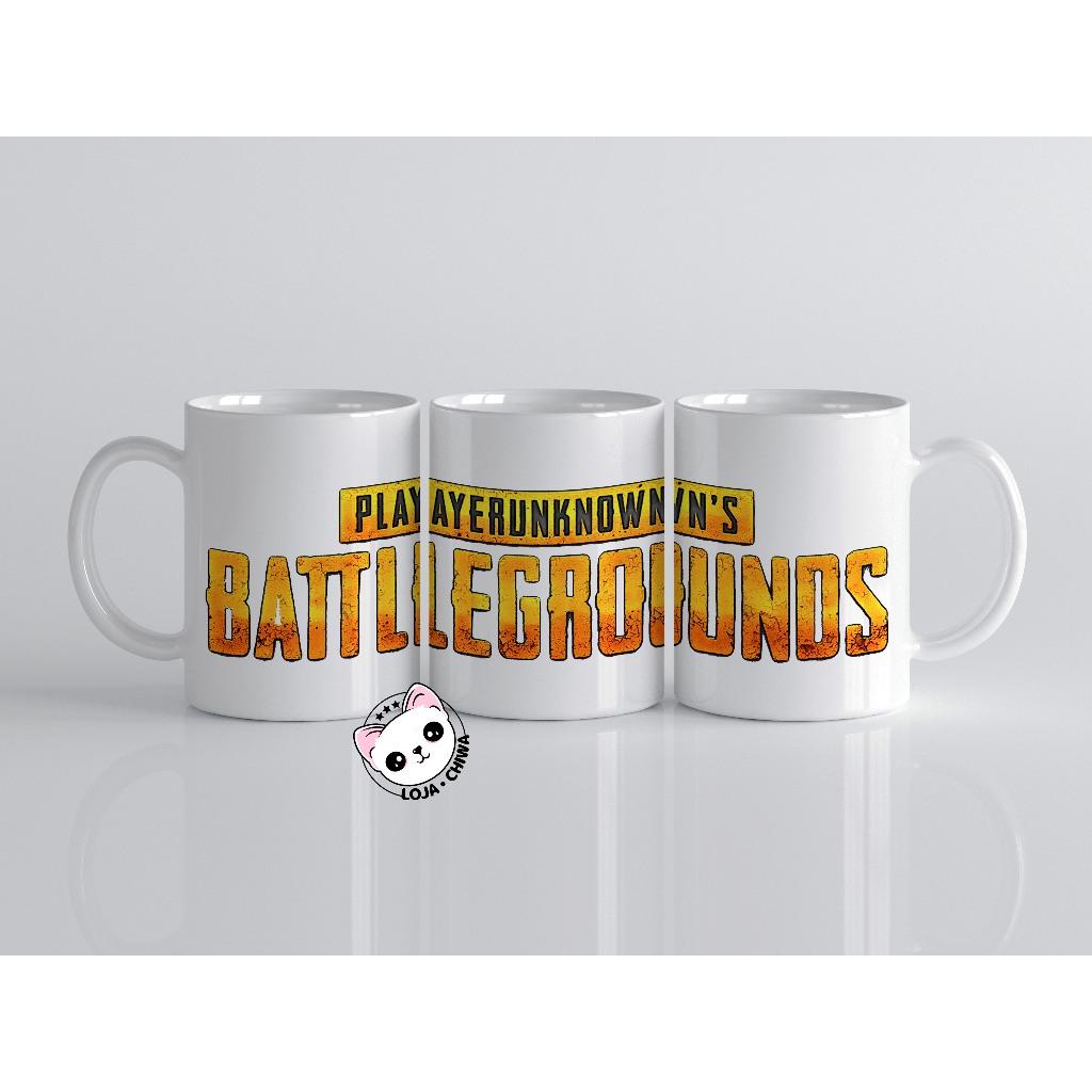 Caneca Personalizada PUBG Game Jogo Battle Royal Gamer Xicara Copo 2 Cerâmica Importada