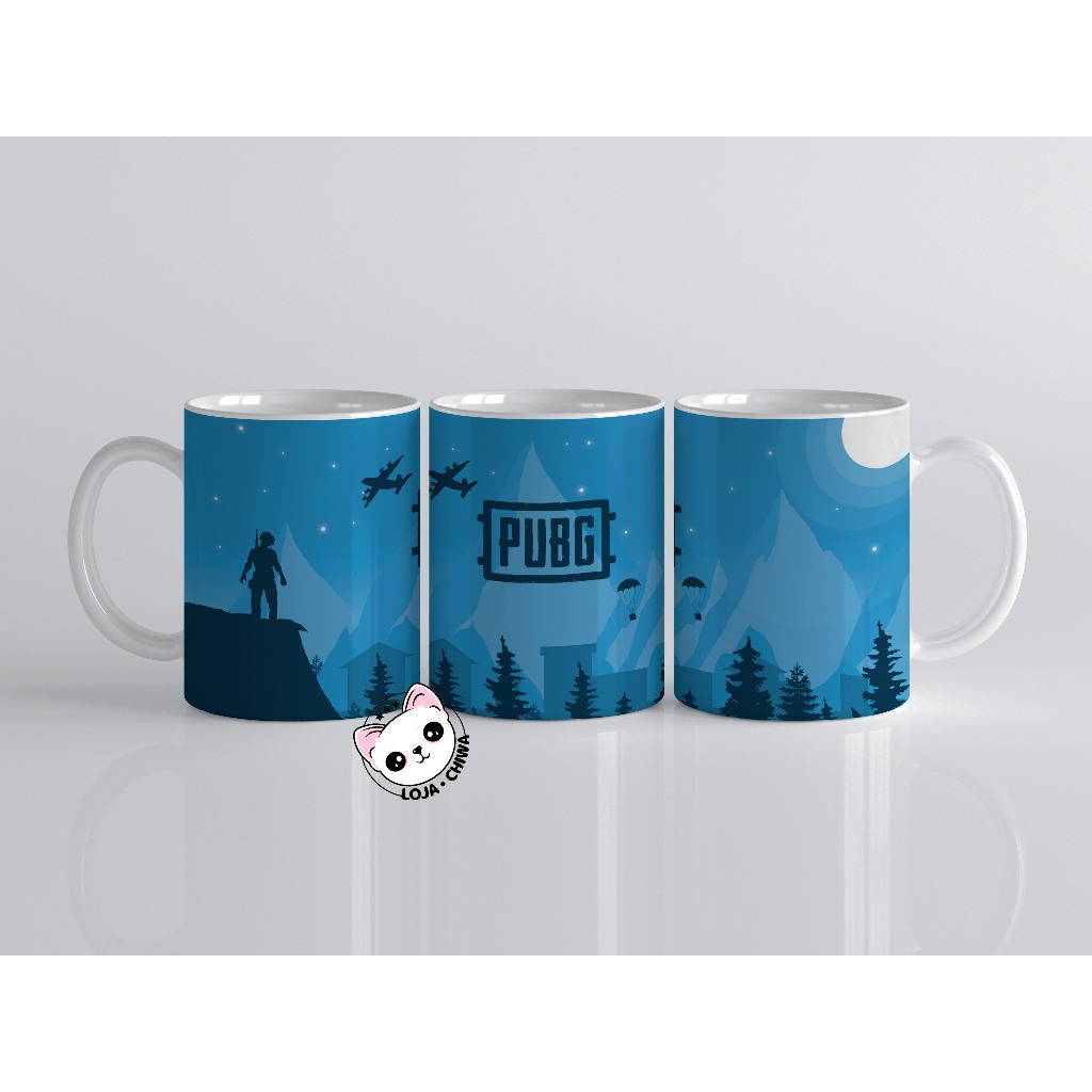 Caneca Personalizada PUBG Game Jogo Battle Royal Gamer Xicara Copo 4 Cerâmica Importada