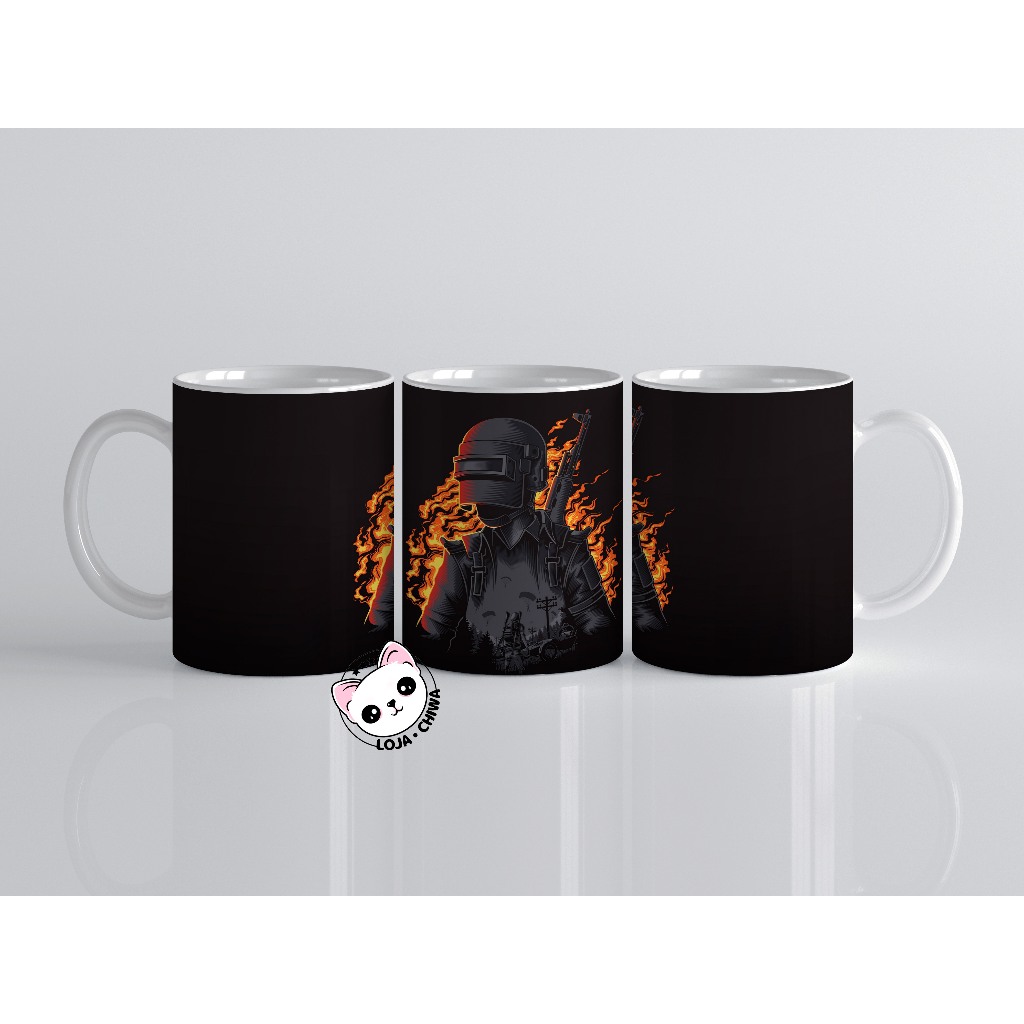 Caneca Personalizada PUBG Game Jogo Battle Royal Gamer Xicara Copo 9 Cerâmica Importada