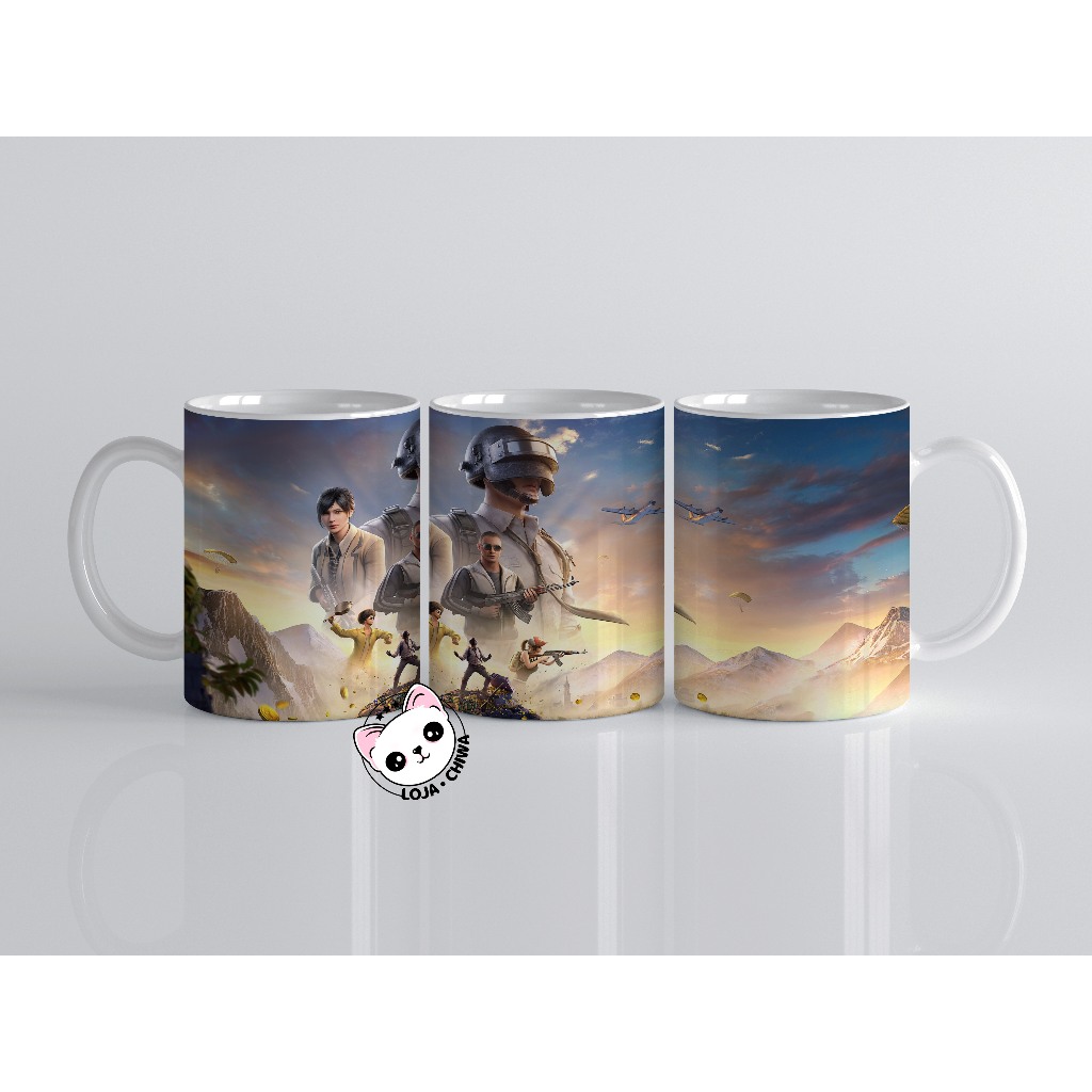 Caneca Personalizada PUBG Game Jogo Battle Royal Gamer Xicara Copo 10 Cerâmica Importada