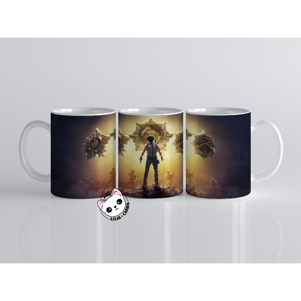 Caneca Personalizada PUBG Game Jogo Battle Royal Gamer Xicara Copo 11 Cerâmica Importada