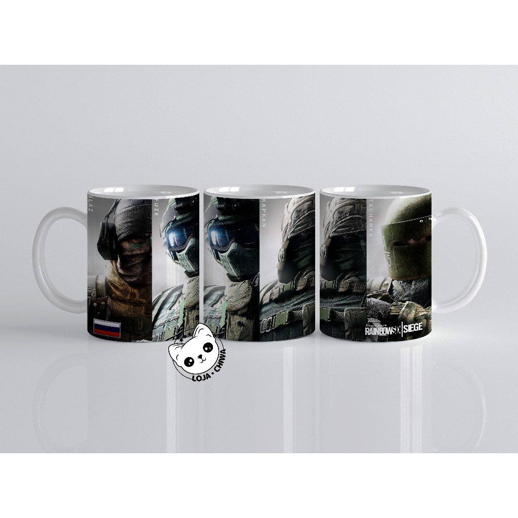 Caneca Personalizada Rainbow Six Siege Russia Game Jogo Gamer Xicara Copo Cerâmica Importada