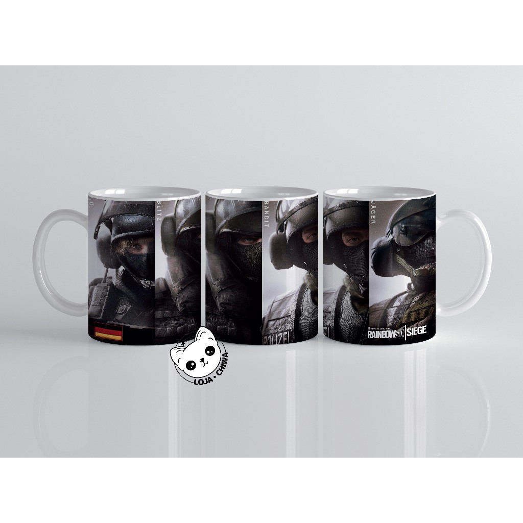 Caneca Personalizada Rainbow Six Siege Alemana Game Jogo Gamer Xicara Copo Cerâmica Importada