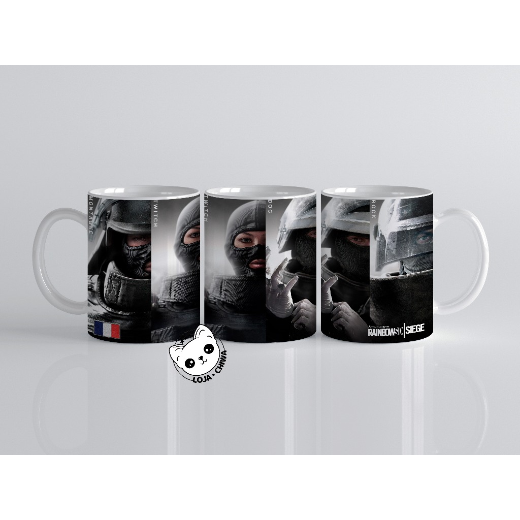 Caneca Personalizada Rainbow Six Siege França Game Jogo Gamer Xicara Copo Cerâmica Importada