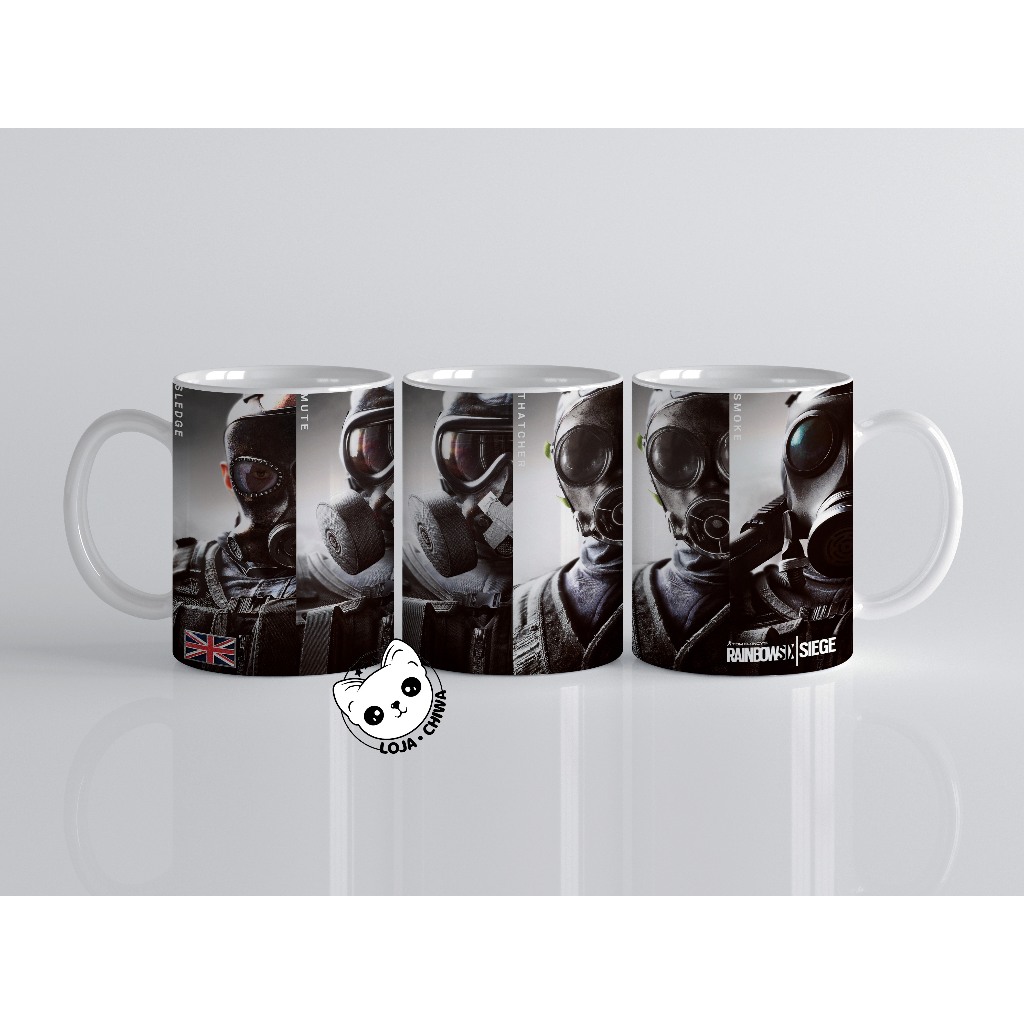Caneca Personalizada Rainbow Six Siege UK Game Jogo Gamer Xicara Copo Cerâmica Importada