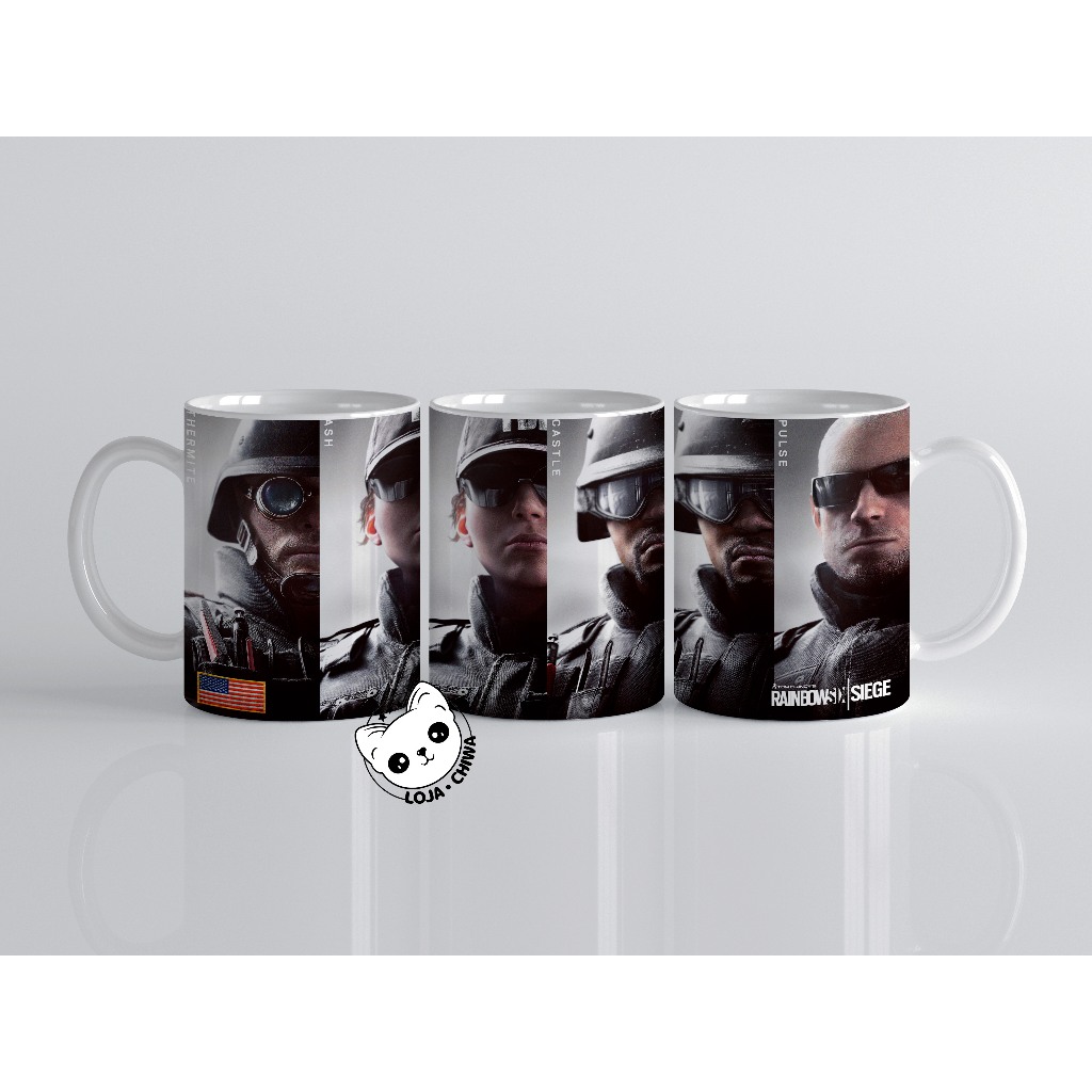 Caneca Personalizada Rainbow Six Siege USA Game Jogo Gamer Xicara Copo Cerâmica Importada