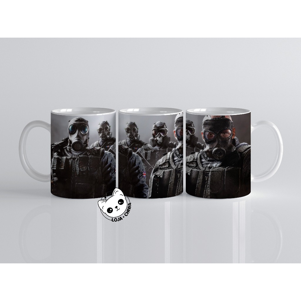 Caneca Personalizada Rainbow Six Siege Game Jogo Gamer Xicara Copo 3 Cerâmica Importada
