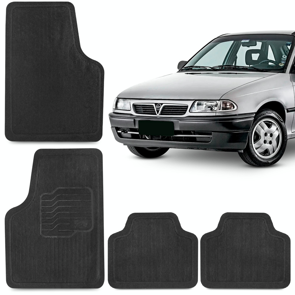 Jogo Tapete Astra 94 95 Meriva Automotivos Kit PVC 4 Peças Preto Carro Conjunto Chevrolet