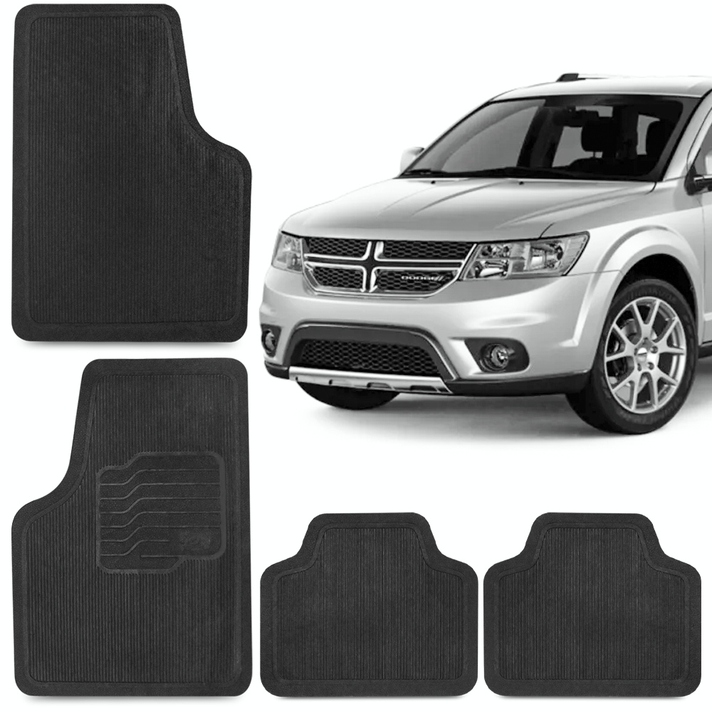 Jogo Tapete Journey 07 08 09 10 11 12 13 14 15 16 Automotivos Kit 4 Peças Preto Carro Conjunto Dodge