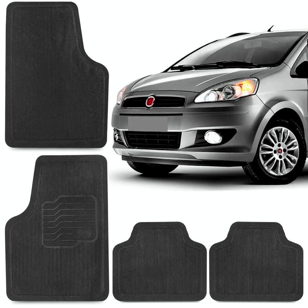 Jogo Tapete Idea Linea Marea Weekend Punto Automotivos Kit 4 Peças Preto Carro Conjunto Linha Fiat