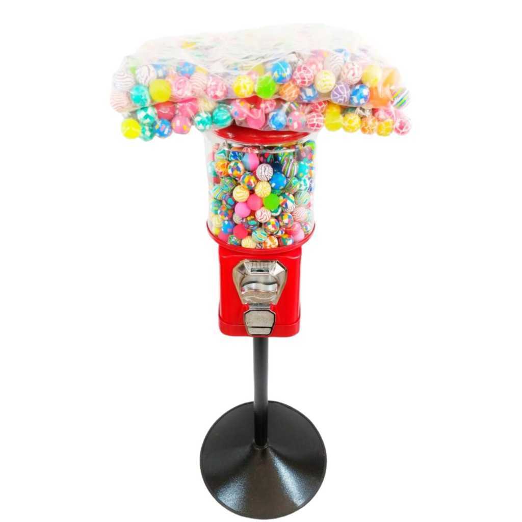 Kit Máquina De Bolinha Pula Pula+ Pedestal Base Redonda + 100 Bolinha Pula Pula 27mm Vending Machine em Oferta na Shopee