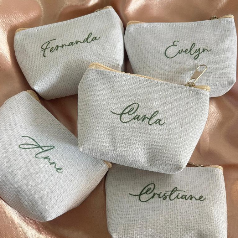 PRODUÇÃO EM 3 DIAS ÚTEIS + FRETE - Porta Moeda Trapézio PEQUENO personalizado com nomes (variações de cores) em Oferta na Shopee