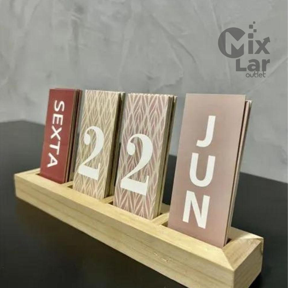 Calendário de Mesa Decorativo com Plaquinhas para Mesa Escritório Decoração Casa em Oferta na Shopee