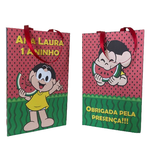 Sacolinha personalizada Magali vermelha 15 unidades