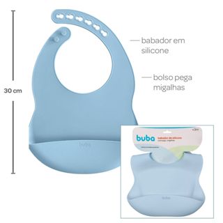 Babador de Silicone BUBA com Bolsa Pega Migalhas: Prático, Higiênico e Ajustável em Oferta na Shopee