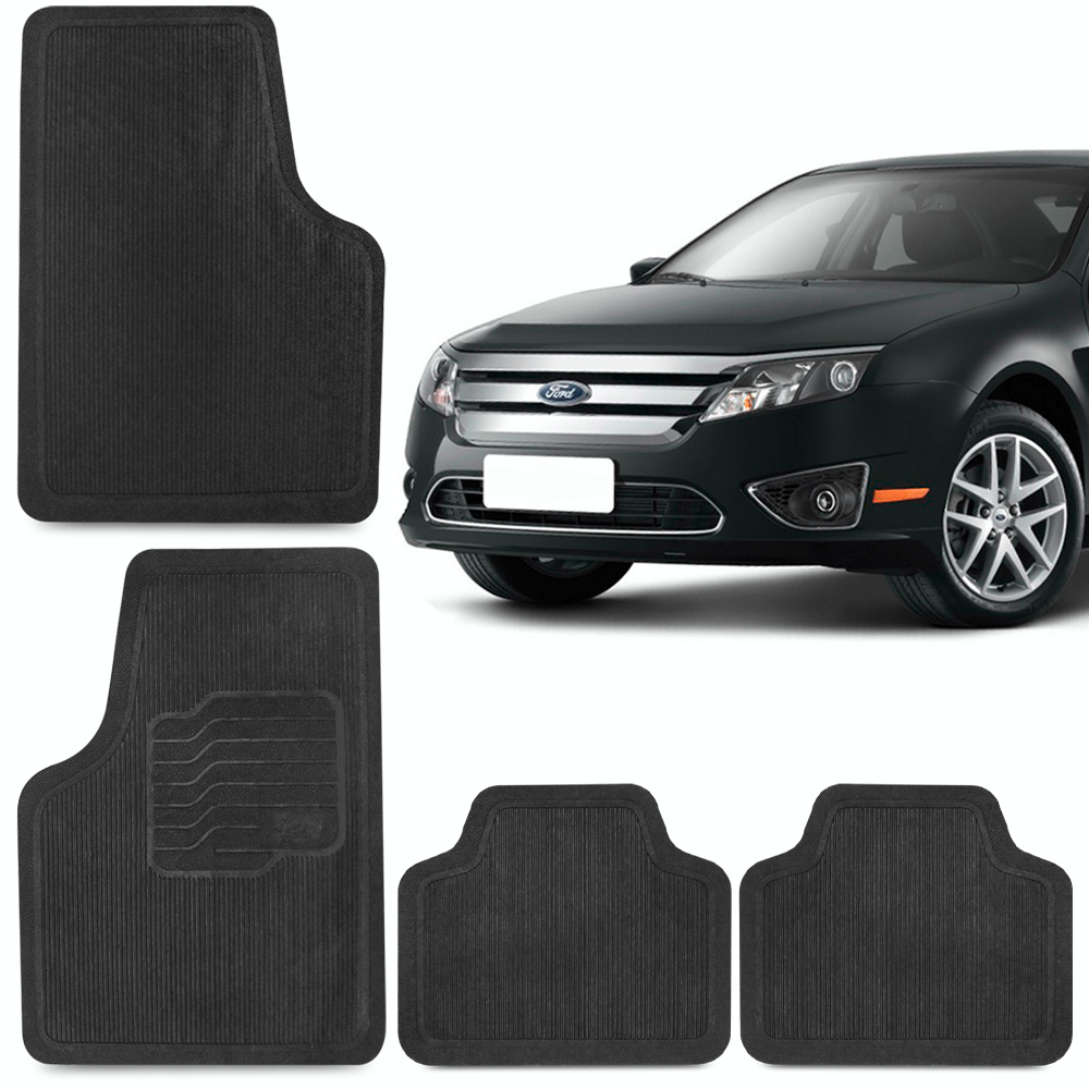 Jogo Tapete Automotivos Fusion Ka New Fiesta Verona Kit 4 Peças Preto Carro Conjunto Linha Ford