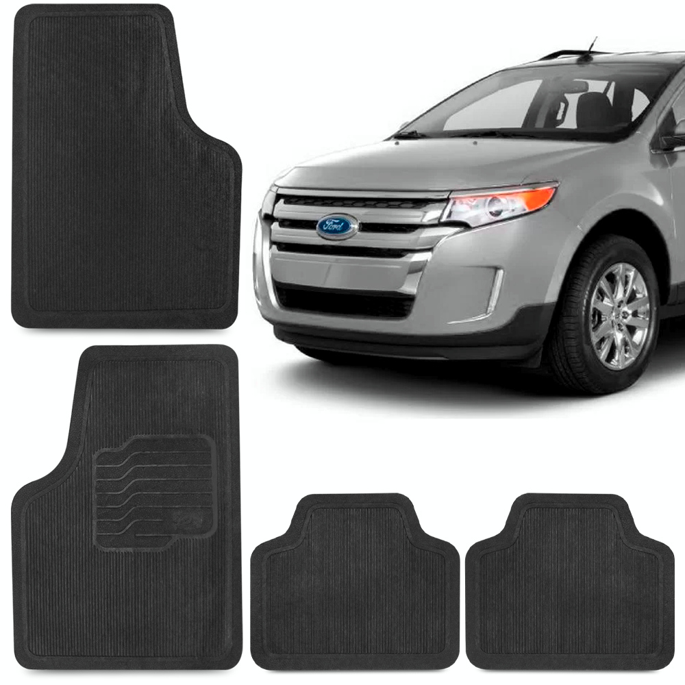 Jogo Tapete Edge Escort Fiesta Focus Automotivos Kit 4 Peças Preto Carro Conjunto Linha Ford
