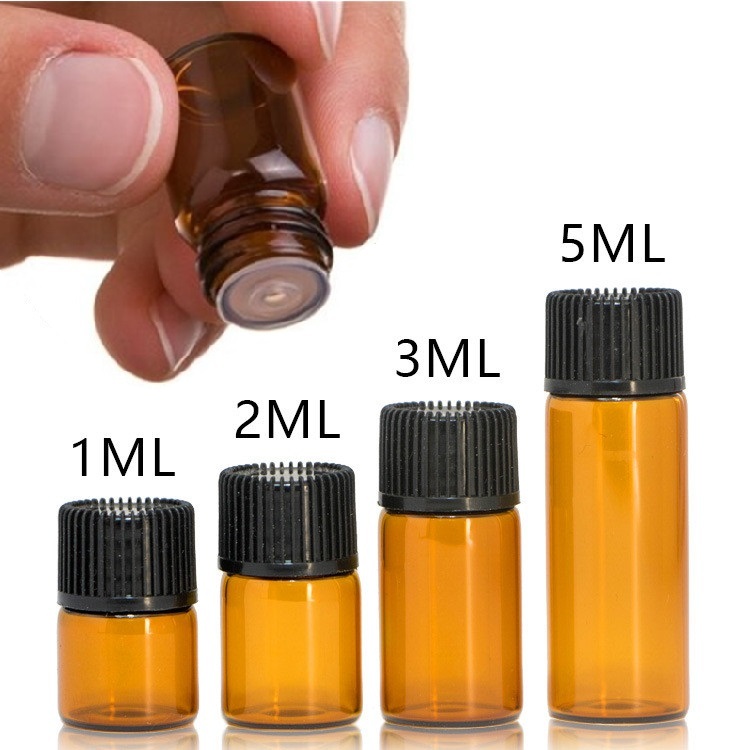 10 Frascos de vidro âmbar mini gotejador 1ML 2ML 3ML 5ML