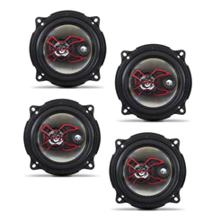 Kit 4 Alto Auto Falantes Bravox B3x50x 5 Polegadas Boca 5x5 200w rms
