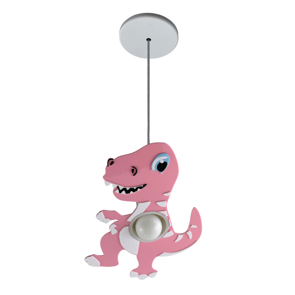 Pendente Infantil Dinossauro - Lustre Para Quarto Menino (a) luminária Rosa para quarto de menina