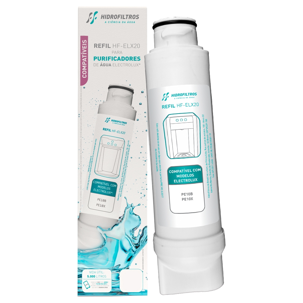 Refil Filtro Hidrofiltros Compatível com Purificador Electrolux PE10B e PE10X em Oferta na Shopee