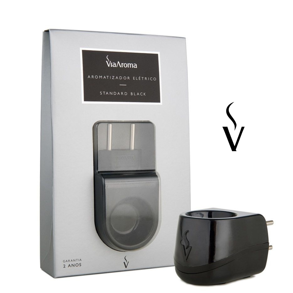 Difusores Elétricos Standard Via Aroma (plástico) black - para essências e óleos essenciai...