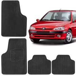 Jogo Tapete 106 206 207 307 Automotivos Kit PVC 4 Peças Preto Carro Conjunto Linha Peugeot