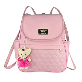 Mochila Mochilinha Bolsa Feminina de Costas Courino Fashion Alças Reguláveis + Lindo Chave...