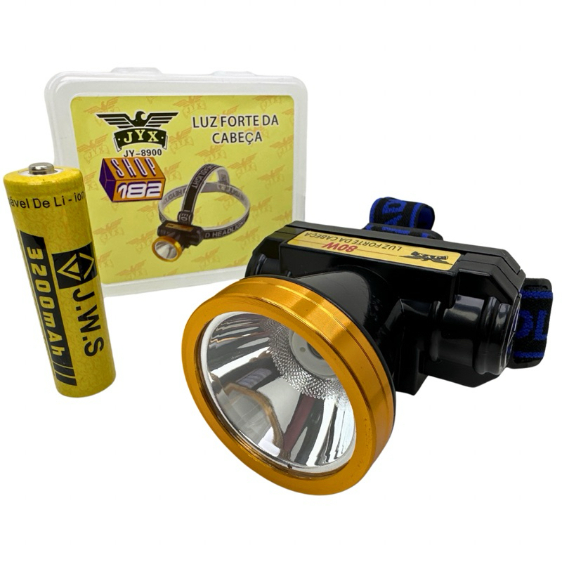 Lanterna Led Para Cabeça Recarregável Com Bateria 18650 Jyx JY-8900