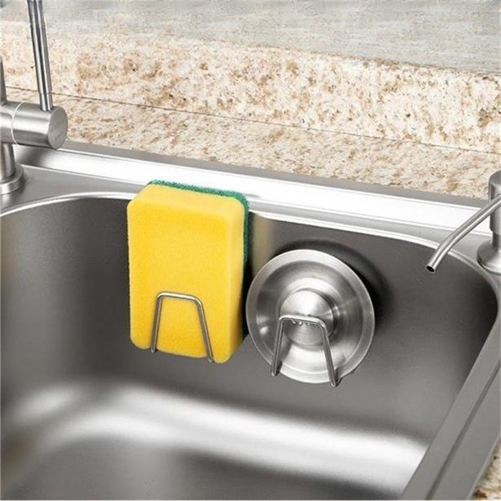 Suporte Esponja Aço inoxidável Suporte para bucha de pia Prateleira de cozinha em Oferta na Shopee