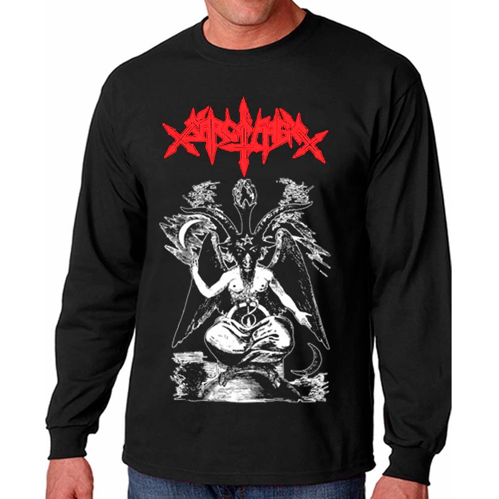 SARCÓFAGO baphomet RED - camiseta, babylook, regata, manga longa e blusa moletom — imagem 2 de 2