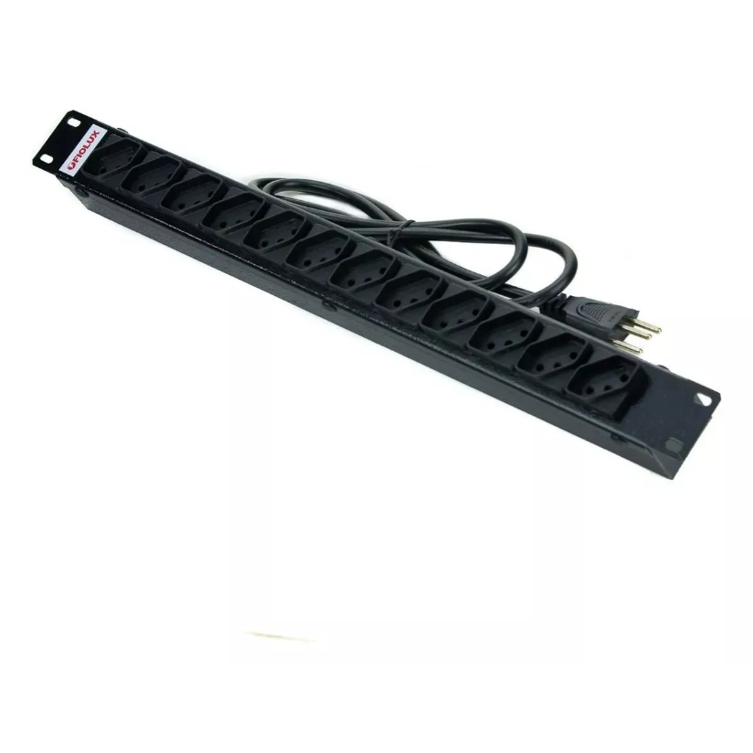 Filtro De Linha 12 Tomadas Régua Metálica Rack Extensora 10a 1.5m