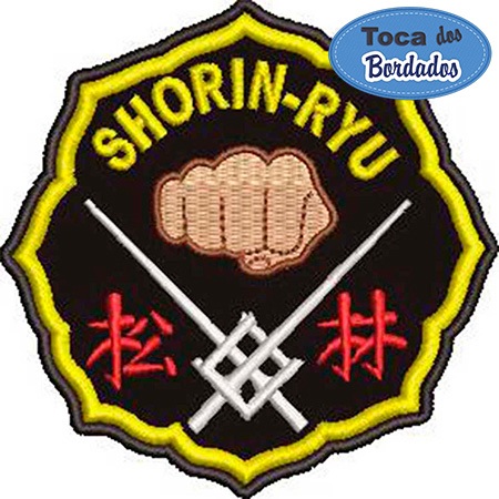 Patch Bordado Shorin Ryu 9x9 cm Cód.5630 Karate