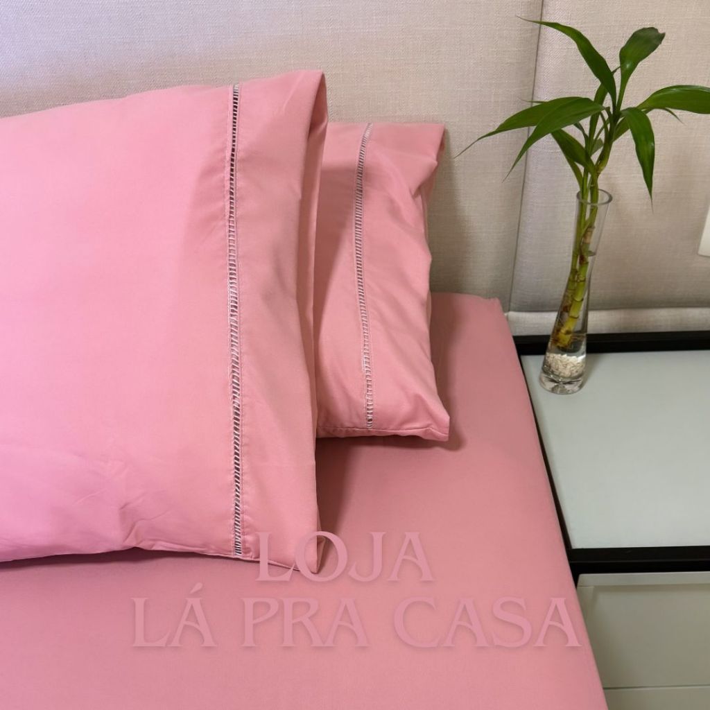 Kit 02 Jogos de Lençol Casal 06 Peças - 400 Fios Roupa de Cama Casal Em Micropercal Ponto Palito