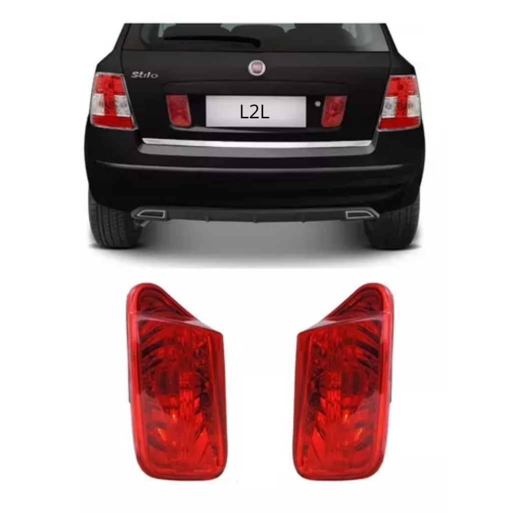 Par Lanterna Traseira Placa Tampa Fiat Stilo 2002 2003 2004 2005 2006 2007 2008 2009 2010 2011 2012