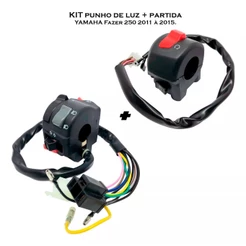 Chave de Luz + Interruptor de Partida Yamaha Fazer 250 2011 a 2015 ( Kit ).