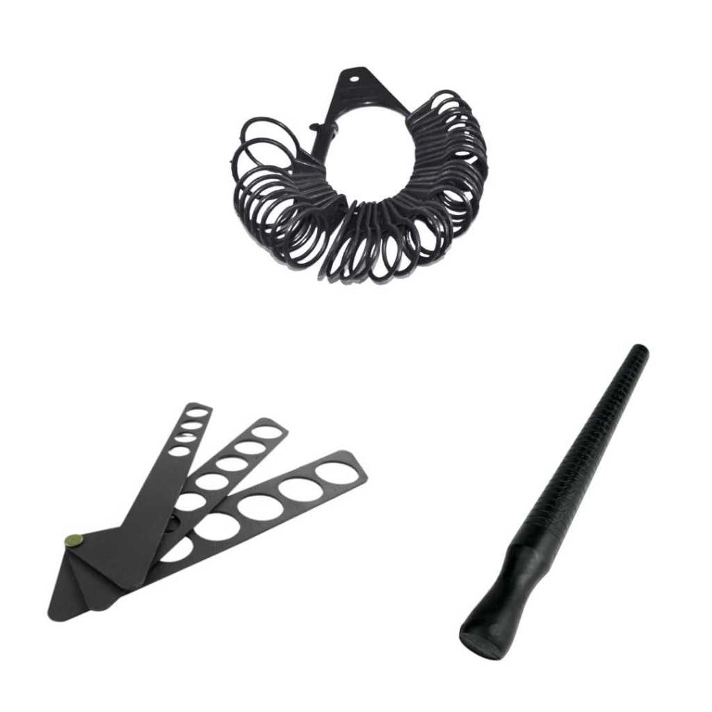 Kit 03 unidades medidor aneleira bastão plástico para anel aliança