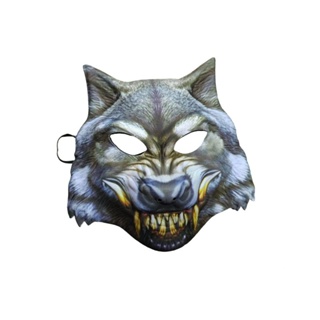 mascara de lobo 3d cinza fantasia festa cosplay adulto e infantil em Oferta na Shopee