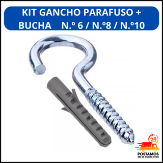 Escolha Pacote de Gancho Parafuso entre : Bucha 6MM 8MM 10MM  S-6  S-8  S10 em Oferta na Shopee
