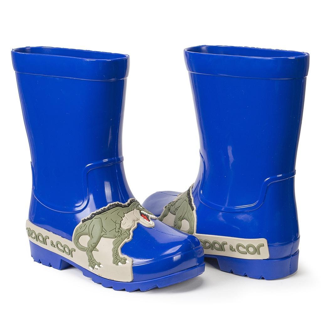 Galocha Bota Infantil Kids Menino Dinossauro Rex Dino Aventura Emborrachado Antiderrapante Mar&Cor