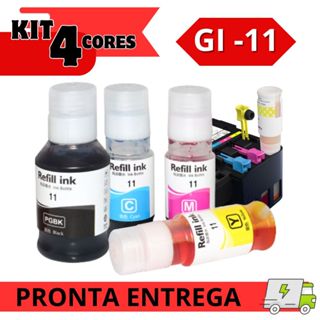 Kit 4x Refil Tinta Para Impressora Canon G3160 G2160 Compativel GI 11 MegaTank em Oferta na Shopee