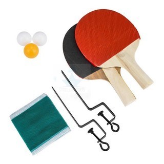 Kit Ping Pong Tênis De Mesa 2 Raquetes + 3 Bolinhas + 1 Rede