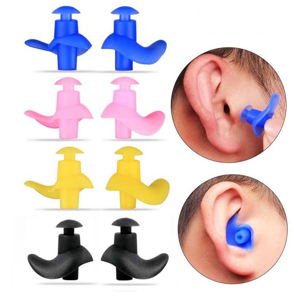 Imagem Protetor de Ouvido para Natação em Silicone Flexível, Tampão Auricular - Adulto e Infantil